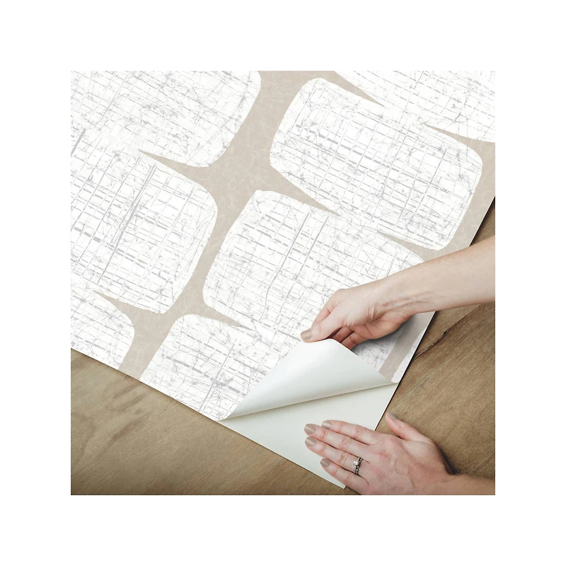 RoomMates White Mid-Century Beads Peel & Stick Wallpaper