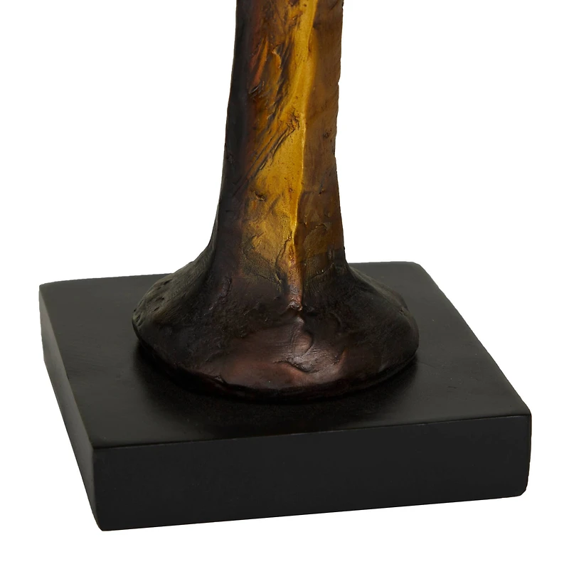 Bronze Polystone Modern People Sculpture, Set of 2" 4", 17"