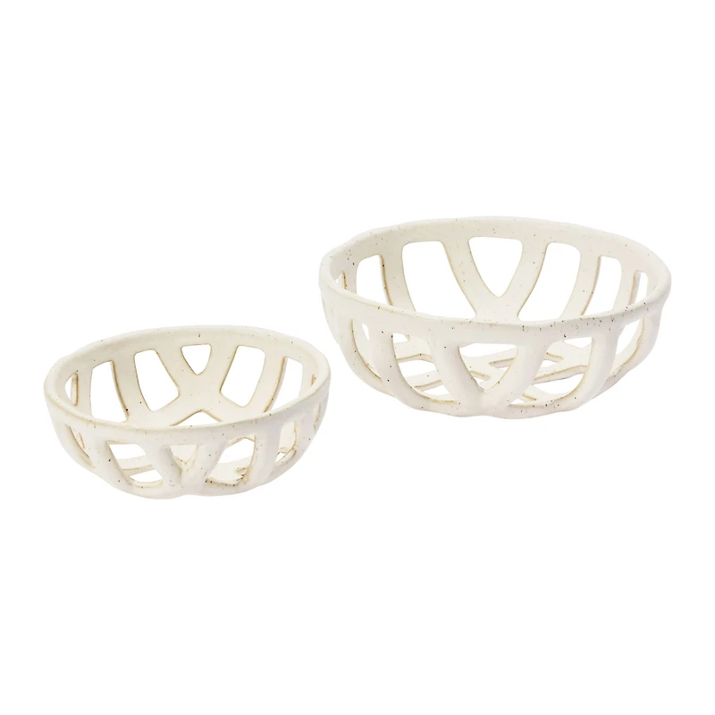 Hello Honey® White Stoneware Fruit Basket Set