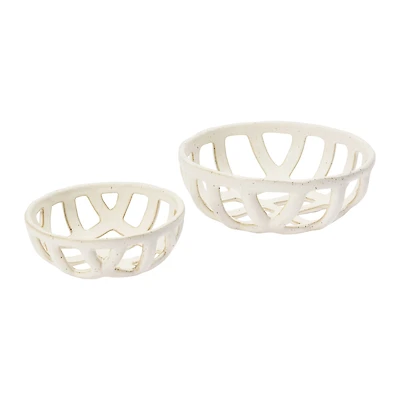 Hello Honey® White Stoneware Fruit Basket Set