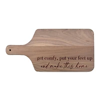 17" Get Comfy Feet Up Home Walnut Paddle Cutting Board