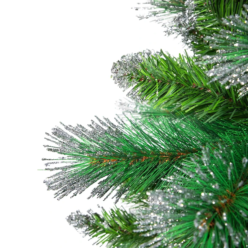 6ft. Unlit Two-Tone Spruce Pine Glitter Tip Medium Artificial Christmas Tree