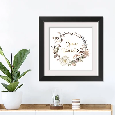 Give Thanks Fall Print in Black Frame