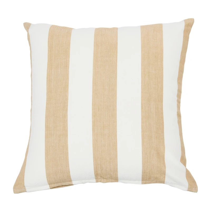 Hello Honey® 20'' Square Beige Striped Cotton Pillow Cover
