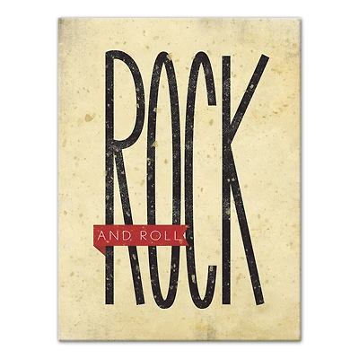 Rock And Roll Type 12" x 16" Canvas Wall Art