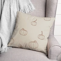 Dusty Rose Mini Pumpkin Pattern Throw Pillow
