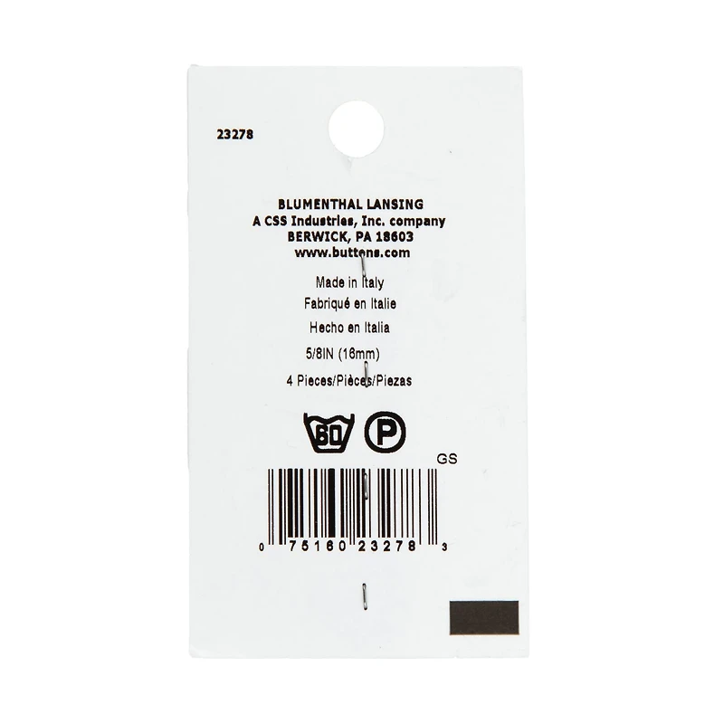 LaMode® 5/8" Light Gray 4-Hole Buttons, 4ct.