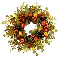 26" Apples, Pears & Pinecones Fall Harvest Wreath