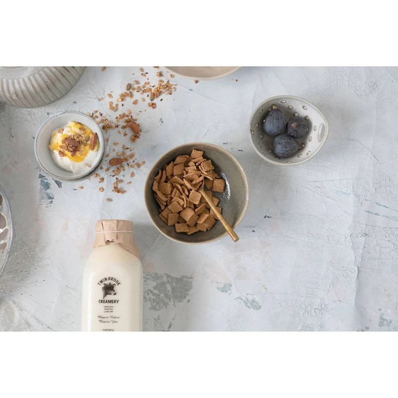 Hello Honey® 4" Reactive Glaze Stoneware Pleated Bowl Set