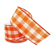 2.5" x 8.3yd. Wired Gingham Ribbon by Celebrate It™ Décor