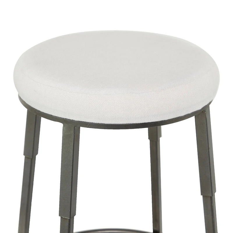 30" Gray Metal Industrial Counter Stool