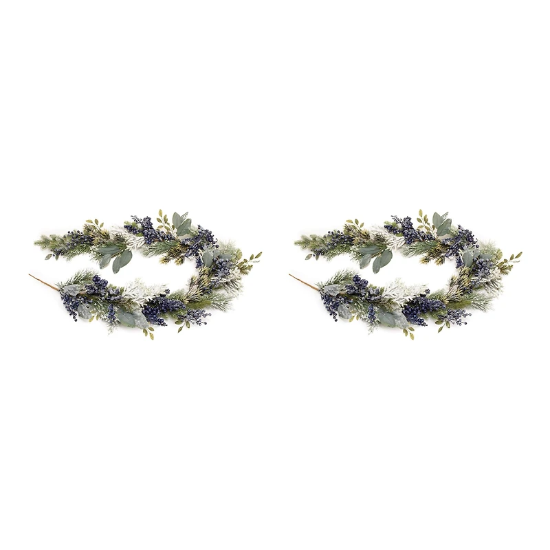 5.5ft. Frosted Blueberry Pine Garlands, 2ct.