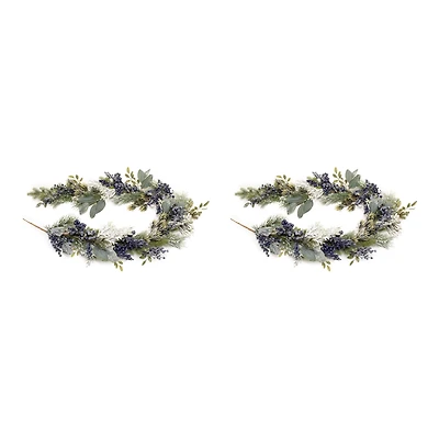 5.5ft. Frosted Blueberry Pine Garlands, 2ct.