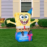 3.5ft. Airblown® Inflatable Spongebob on Birthday Present