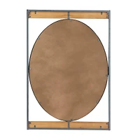 Brown Iron Industrial Wall Mirror, 40" x 28" x 2"