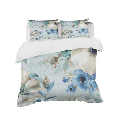 Designart 'Indigold Watercolor Lovely bird III' Cottage Bedding Set