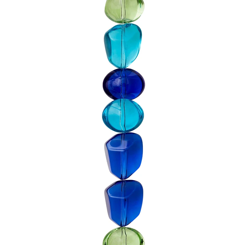 12 Pack: Blue & Green Glass Nugget Beads by Bead Landing™