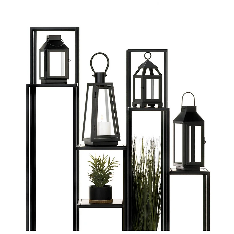 8.75" Black Mini Contemporary Lantern