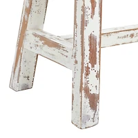 Brown & White Wood Farmhouse Bench