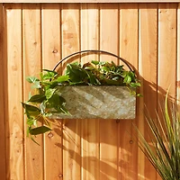 14.5" Rectangle Galvanized Wall Planter