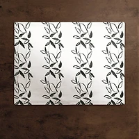 Black Leaf Stripes 18" x 14" Cotton Twill Placemat