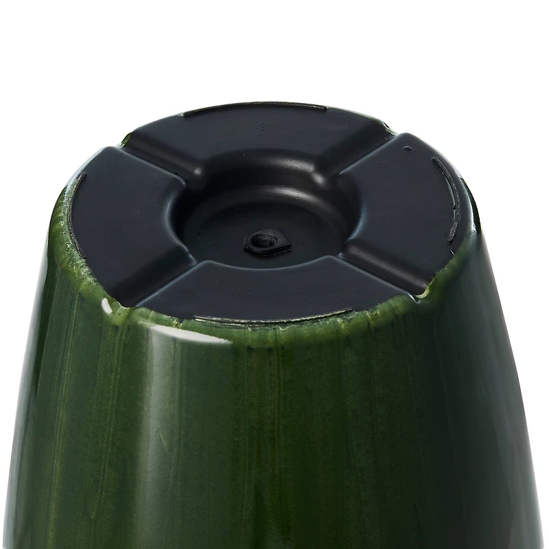 Glitzhome® 23.5" Gradient Green Faux Ceramic Tall Plastic Planters, 2ct.