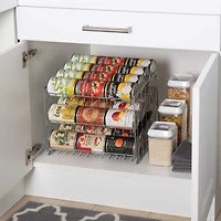 Kitchen Details 3-Tier Chrome Can Storage Organizer Rack
