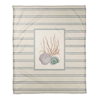 Scallop and Snail Shell 50" x 60" Coral Fleece Blanket