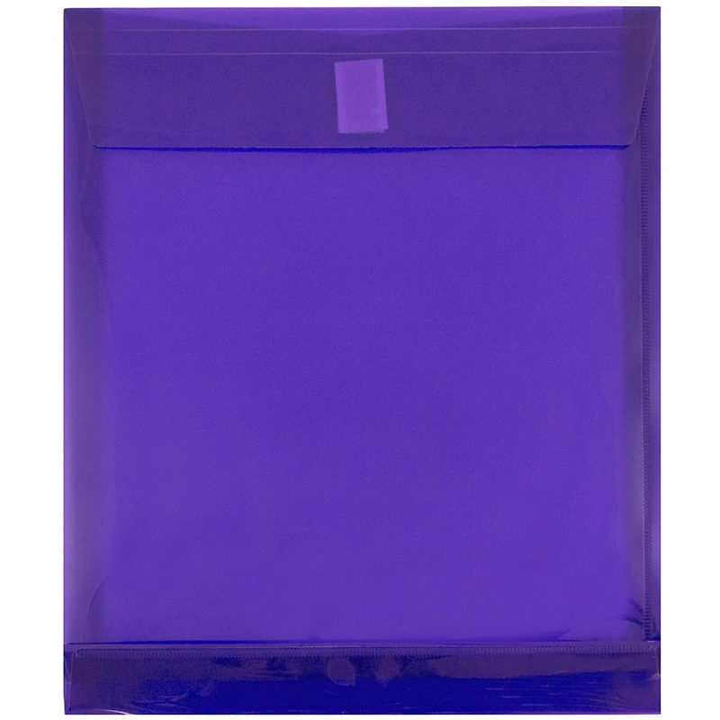 JAM Paper 9.75" x 11.75" Assorted Plastic Expansion Envelopes with Hook & Loop Closure, 6ct.