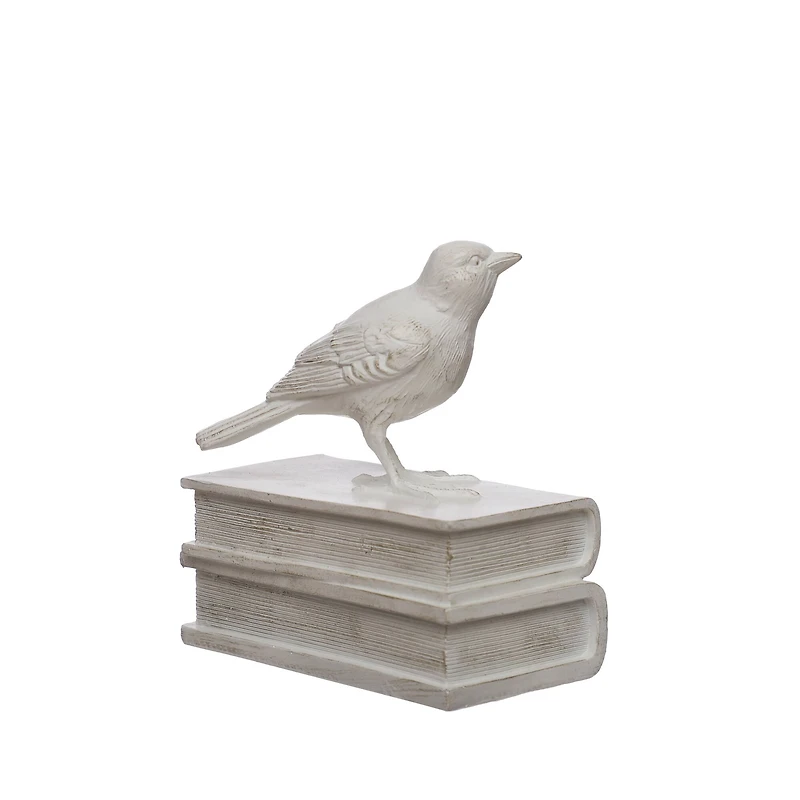 6" White Bird on Books Tabletop Décor by Ashland®