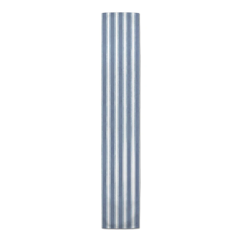 72" Blue Stripes Poly Twill Table Runner