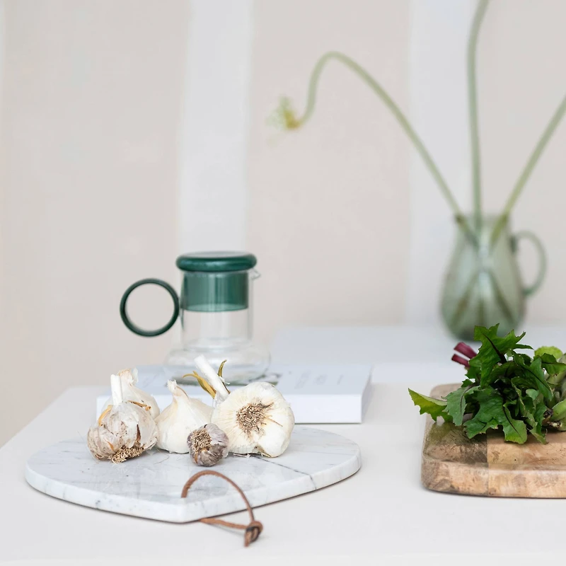 Hello Honey® 14" White Mélange Marble Board with Handle