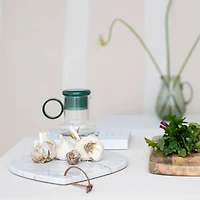 Hello Honey® 14" White Mélange Marble Board with Handle