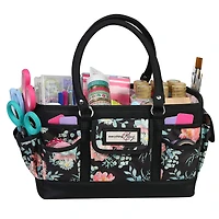 Everything Mary Black & Floral Deluxe Store & Tote Craft Organizer