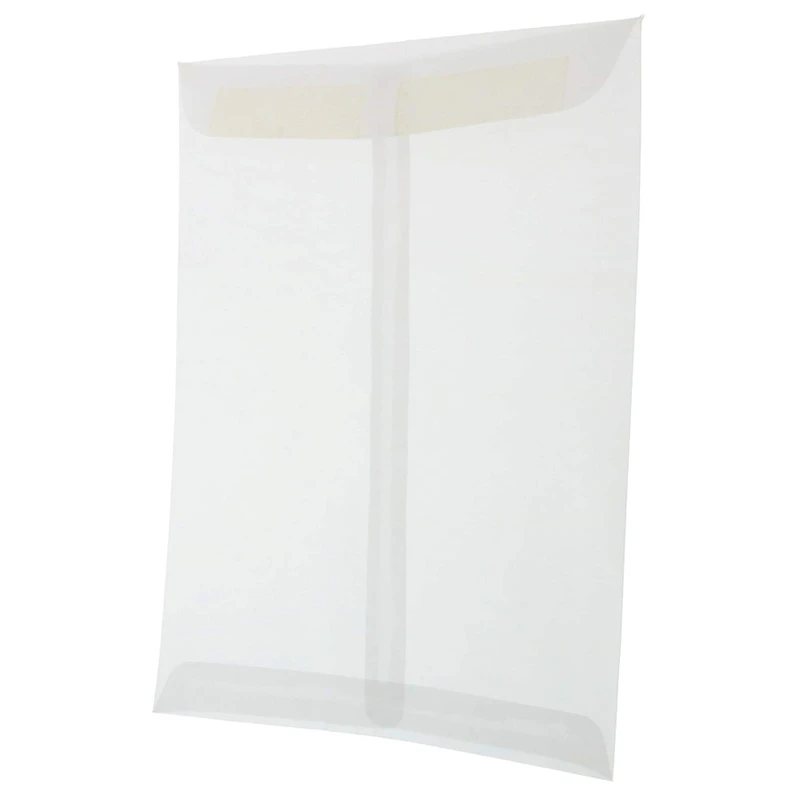 JAM Paper 9" x 12" Translucent Clear Vellum Envelopes