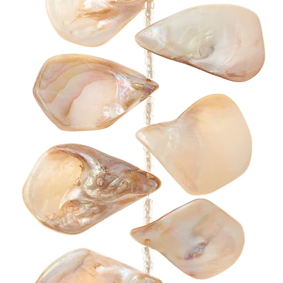 White Shell Teardrop Beads, 34mm by Bead Landing™