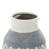 13" White Ceramic Coastal Style Vase