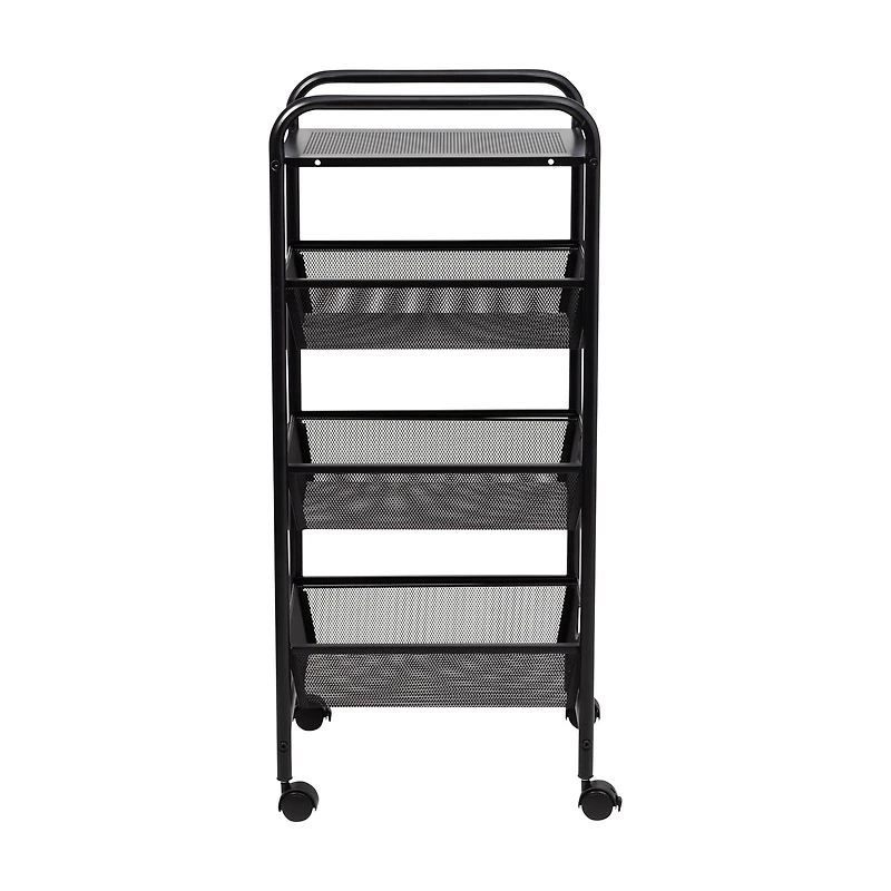 Honey Can Do Black Metal 3-Drawer Rolling Storage Cart