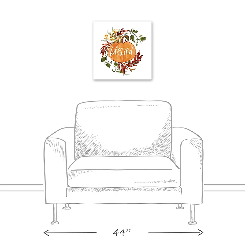 Blessed Pumpkin Vine Canvas Wall Art
