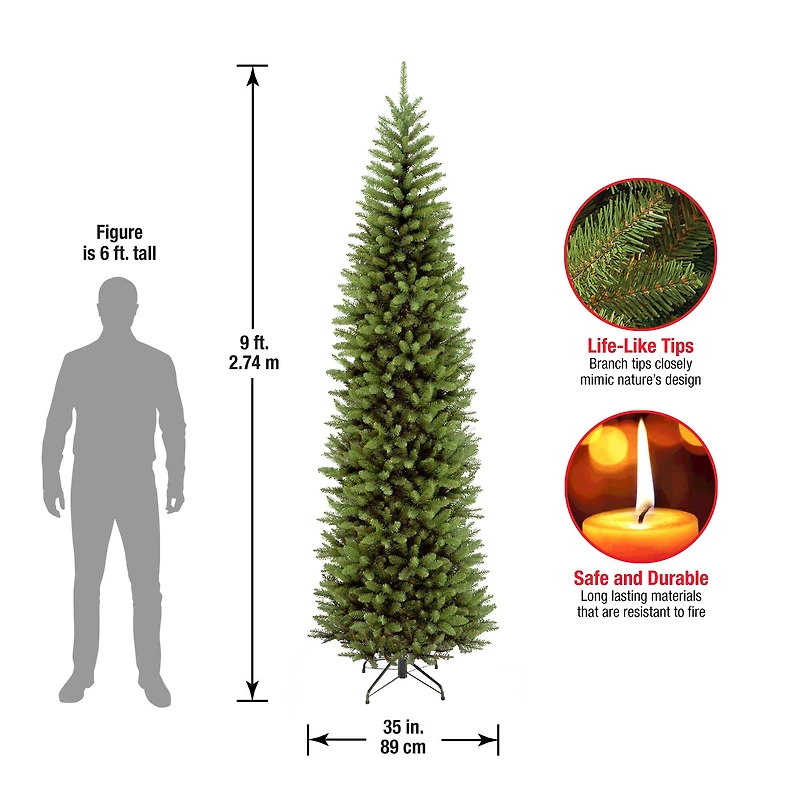 9ft. Unlit Kingswood® Fir Pencil Artificial Christmas Tree