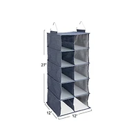 Household Essentials Denim 27" Cotton Blend & Plastic 10 Shelf Closet Shoe Organizer