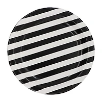 12 Packs: 10 ct. (120 total) 9" Black & White Stripes Dinner Plates by Celebrate It™