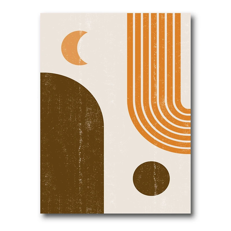 Designart - Abstract Geometric Rainbow In Earth Tones