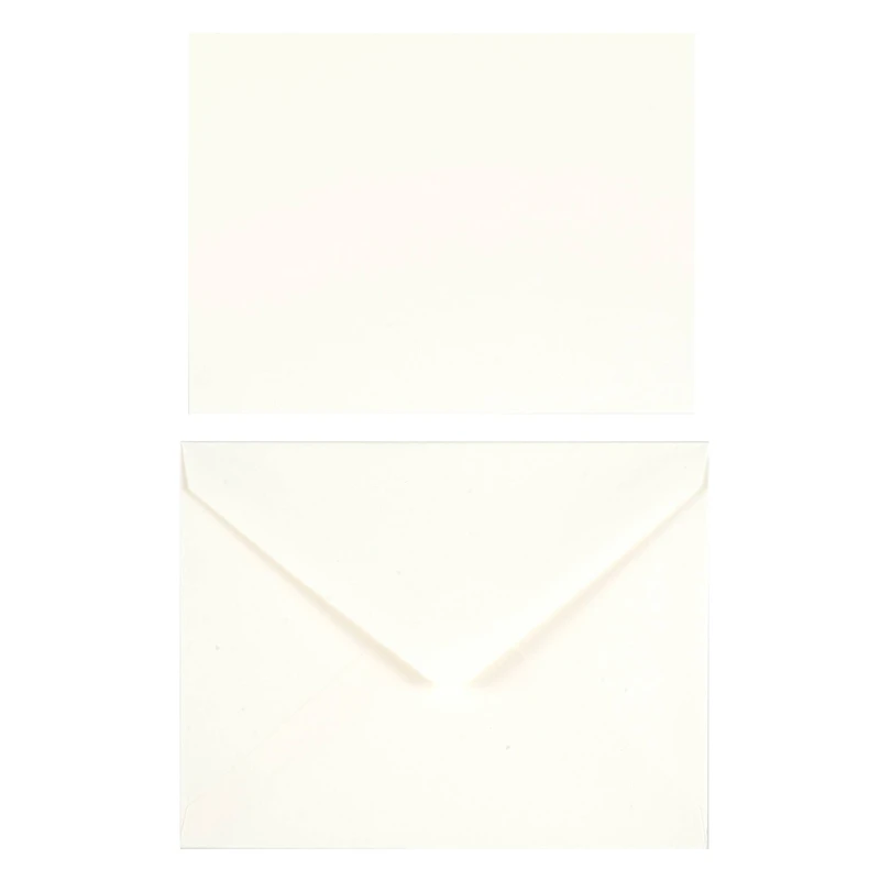 50 Sets of Ivory Flat Cards & Envelopes by Recollections™, 4.25" x 5.5"