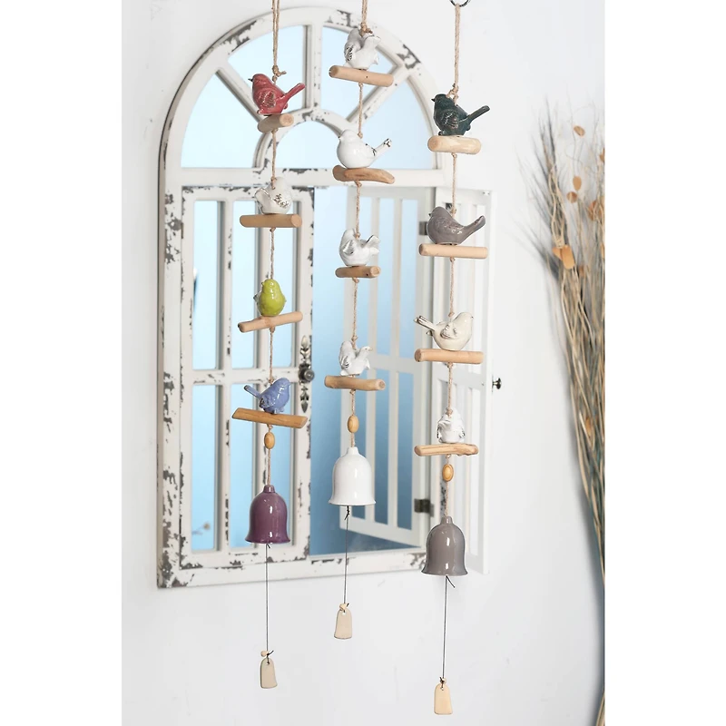 White Stoneware Coastal Windchime Set