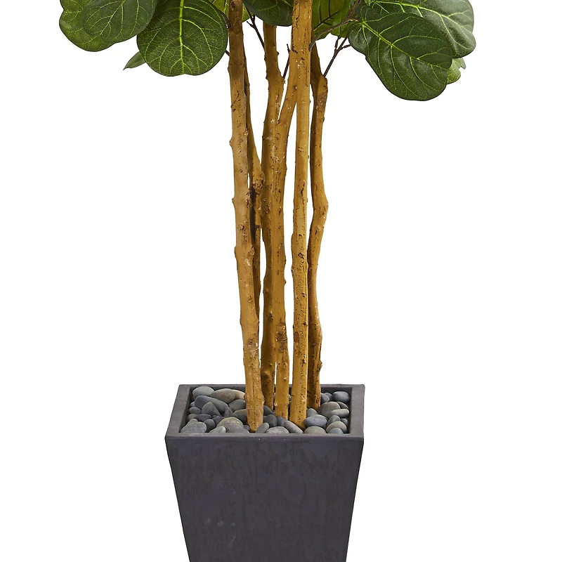 7.5ft. Fiddle Leaf Artificial Tree in Slate Planter