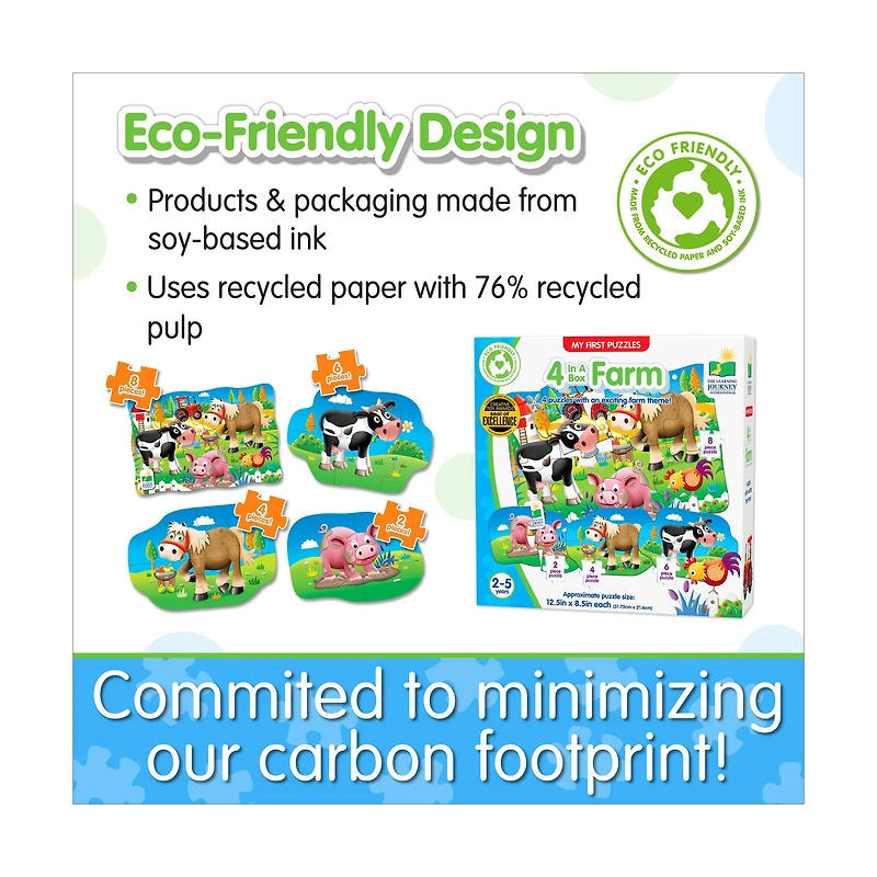 My First Puzzles - 4 In A Box - Farm: 20 Pcs