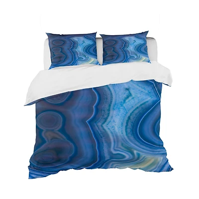 Designart 'Blue Agate Stone Design' Modern & Contemporary Bedding Set