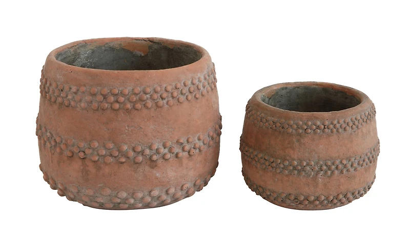 Hello Honey® 5" Boho Cement Planter with Raised Dot Design