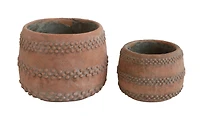 Hello Honey® 5" Boho Cement Planter with Raised Dot Design